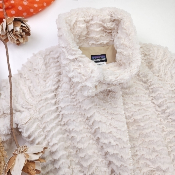 Patagonia Cream Fringe Layered Fleece Coat Xs - Picture 2 of 15